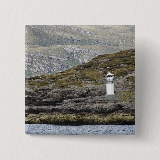 Rhue Lighthouse langs de kust Vierkante Button 5,1 Cm (Voorkant)
