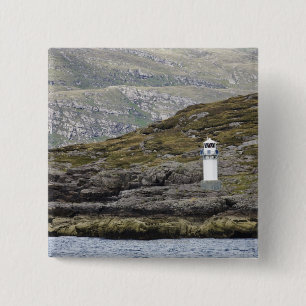 Rhue Lighthouse langs de kust Vierkante Button 5,1 Cm