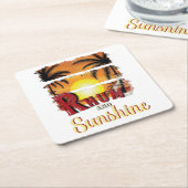 Rhum en zon kartonnen onderzetters (Schuin)