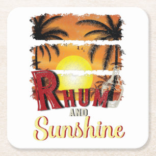 Rhum en zon kartonnen onderzetters