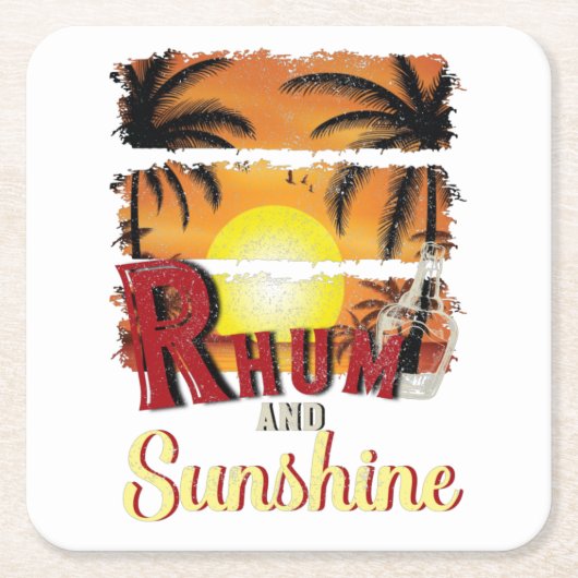 Rhum en zon kartonnen onderzetters (Voorkant)