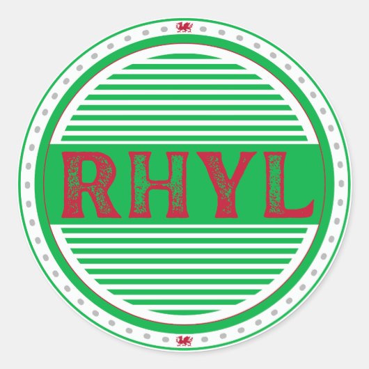 Rhyl City Pride Embleem – Welshe Identiteit Ronde Sticker (Voorkant)