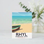 Rhyl Denbighshire wales vintage rail poster Briefkaart (Staand voorkant)