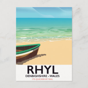 Rhyl Denbighshire Wales vintage spoorwegenposter Briefkaart