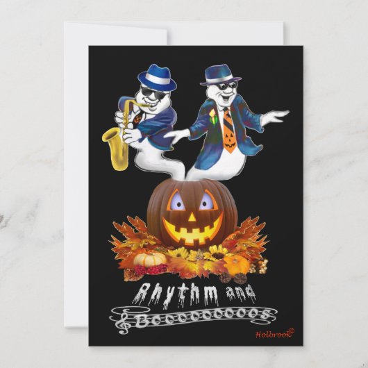 Rhythm and Booos Halloween Jazz Feest Uitnodiging (Voorkant)