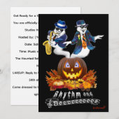 Rhythm and Booos Halloween Jazz Feest Uitnodiging (Voorkant / Achterkant)