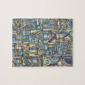 Rhythm In Blue-Modern Bauhaus Geometric Art Legpuzzel (Horizontaal)