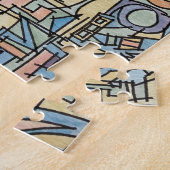 Rhythm In Blue-Modern Bauhaus Geometric Art Legpuzzel (Zijkant)