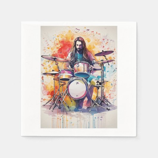 Rhythm in Motion: Poster voor Drummer Performance Servet (Voorkant)