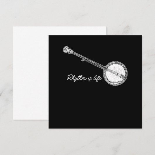Rhythm Is Life Banjo Bluegrass Country Music Gift Kaart (Voorkant / Achterkant)