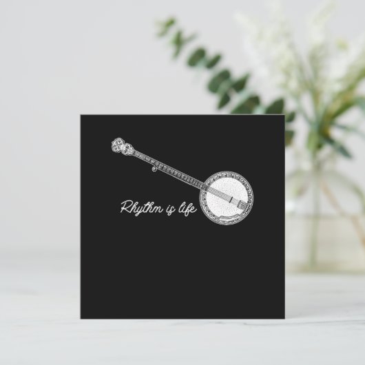 Rhythm Is Life Banjo Bluegrass Country Music Gift Kaart (Staand voorkant)