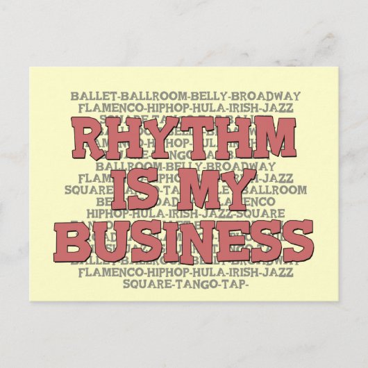 Rhythm is mijn bedrijf briefkaart (Voorkant)