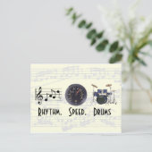 Rhythm, snelheid, drums-briefkaart briefkaart (Staand voorkant)