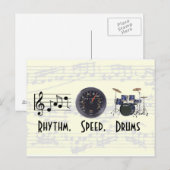 Rhythm, snelheid, drums-briefkaart briefkaart (Voorkant / Achterkant)