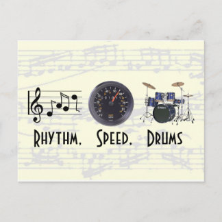 Rhythm, snelheid, drums-briefkaart briefkaart