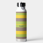 Rhythm Stripes Horizontal Lines Brown Yellow Green Waterfles (Links)