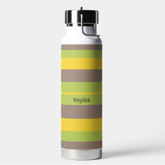 Rhythm Stripes Horizontal Lines Brown Yellow Green Waterfles