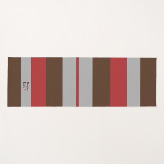 Rhythm Stripes Horizontal Lines Gray Red Brown Yogamat (Voorkant (horizontaal))