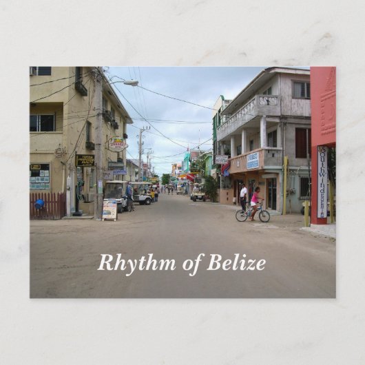 Rhythm van Belize Briefkaart van de stad San Pedro (Voorkant)