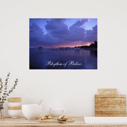 Rhythm van Belize Sunset op de Dock Print (Keuken)
