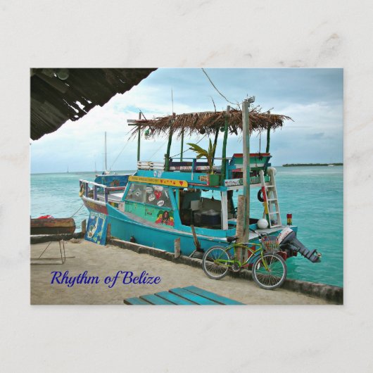 Rhythm van het Briefkaart van Belize Rasta Boat (Voorkant)