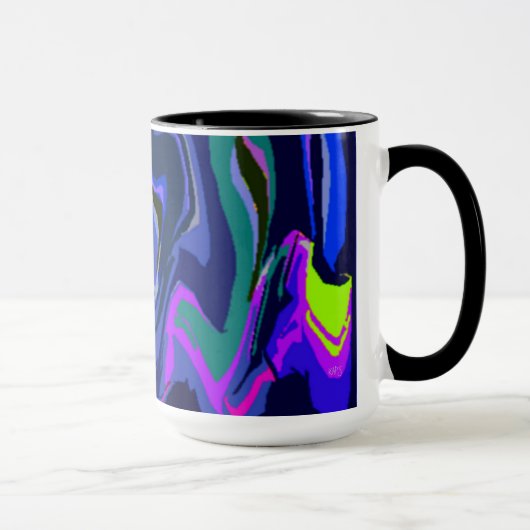 Rhythm van Kleur 3 Blauwe Mok (Rechts)