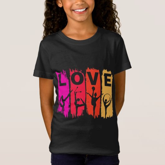 Rhythmic Gymnast Love in Tropical Colors T-shirt (Voorkant)
