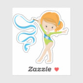 Rhythmic gymnast met rode bloedstoot, met lint sticker (Vel)