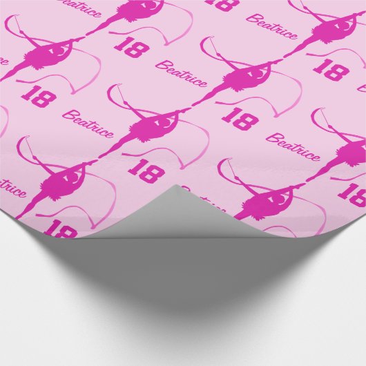 Rhythmic gymnastic custom name age verjaardagscrap cadeaupapier (Hoek)
