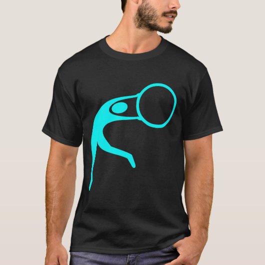 Rhythmic Gymnastic Figuur - Cyaan T-shirt (Voorkant)