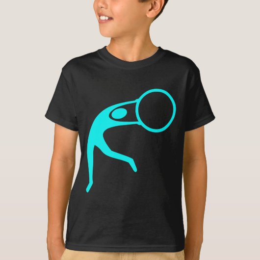 Rhythmic Gymnastic Figuur - Cyaan T-shirt (Voorkant)