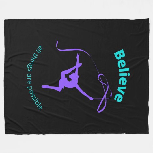 Rhythmic gymnastic geloven dat alles mogelijk is fleece deken (Voorkant (Horizontaal))