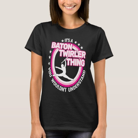 rhythmic gymnastics  baton twirling retro for girl t-shirt (Voorkant)