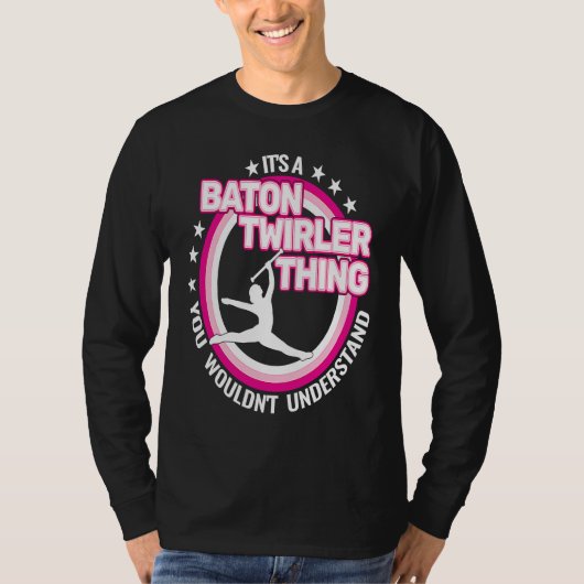 rhythmic gymnastics  baton twirling retro for girl t-shirt (Voorkant)