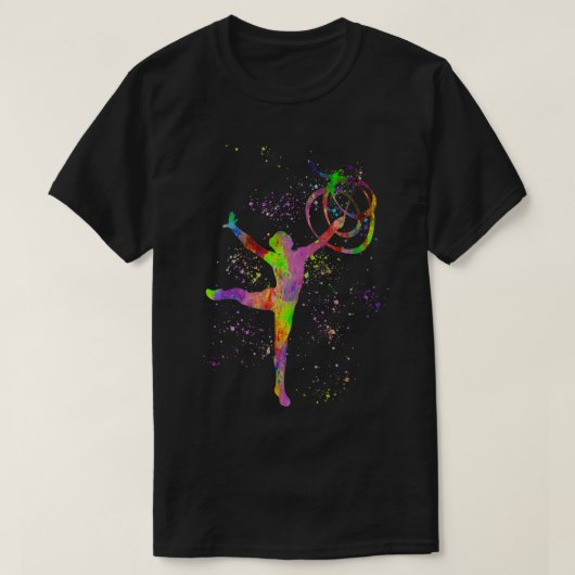 Rhythmic gymnastics competition in waterverf 26 t-shirt (Design voorkant)