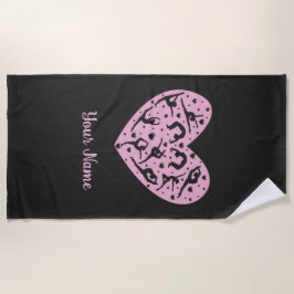 Rhythmic Gymnastics Heart Silhouette Beach Towel Strandlaken