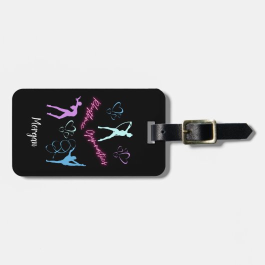 Rhythmic Gymnastics Hoop, Ribbon and Ball Bagagelabel (Voorkant horizontaal)