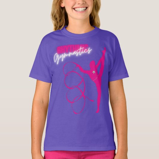 Rhythmic Gymnastics Hot Pink T-Shirt (Voorkant)