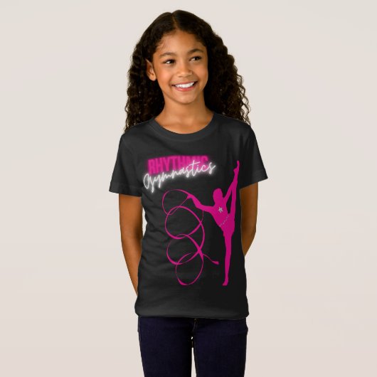 Rhythmic Gymnastics Hot Pink T-Shirt (Voorkant volledig)
