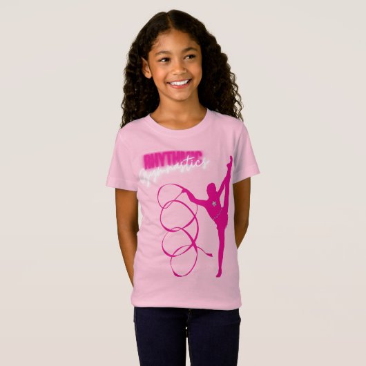 Rhythmic Gymnastics Hot Pink T-Shirt (Voorkant volledig)