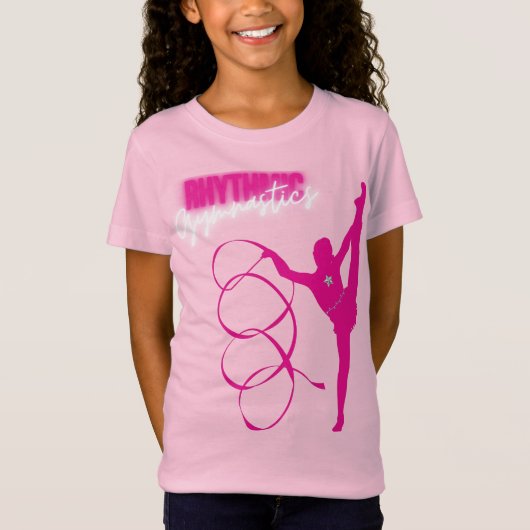 Rhythmic Gymnastics Hot Pink T-Shirt (Voorkant)