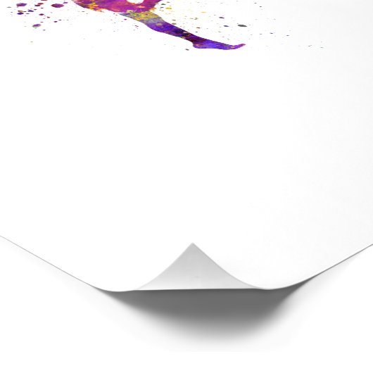 Rhythmic gymnastics in watercolor foto afdruk (Hoek)