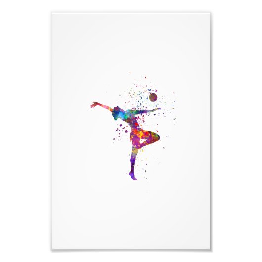 Rhythmic gymnastics in watercolor foto afdruk (Voorkant)