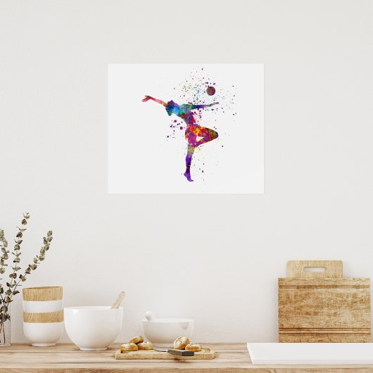 Rhythmic gymnastics in watercolor poster (Keuken)