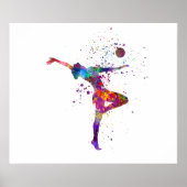 Rhythmic gymnastics in watercolor poster (Voorkant)
