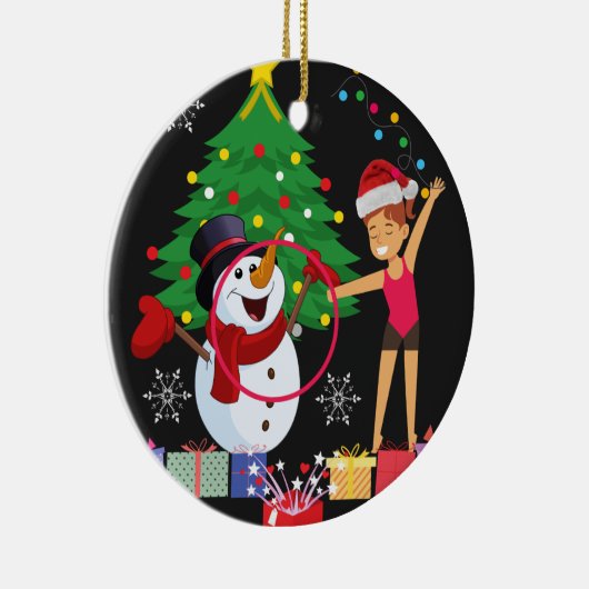 Rhythmic Gymnastics kerstfeestmaal Keramisch Ornament (Rechts)