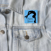 Rhythmic Gymnastics-knoppen "gymnast-cadeaus" Vierkante Button 5,1 Cm (In situ)