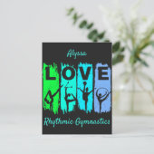 Rhythmic Gymnastics Love in Green and Aqua Briefkaart (Staand voorkant)