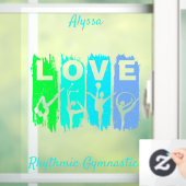 Rhythmic Gymnastics Love in Green and Aqua Raamsticker (Huis)