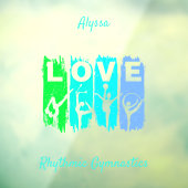 Rhythmic Gymnastics Love in Green and Aqua Raamsticker (Vel 3)